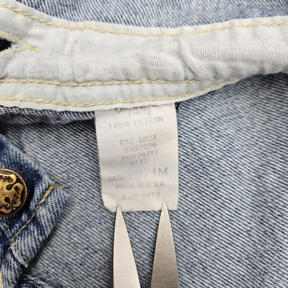 Vintage Oshkosh B'Gosh Vestbak Overalls Baby 24 Months Leg Snaps Blue Denim USA - Picture 8 of 9
